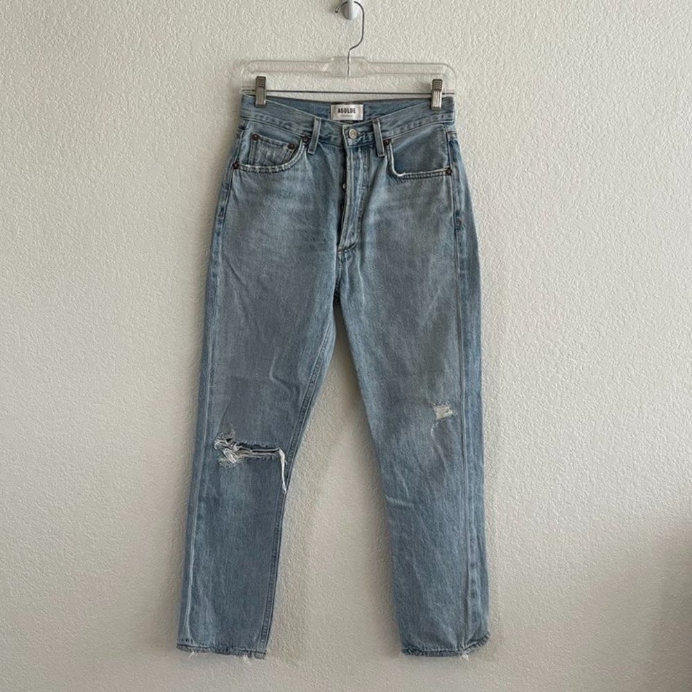 AGOLDE Riley High Rise Straight Crop Denim Jeans - Picture 2 of 8